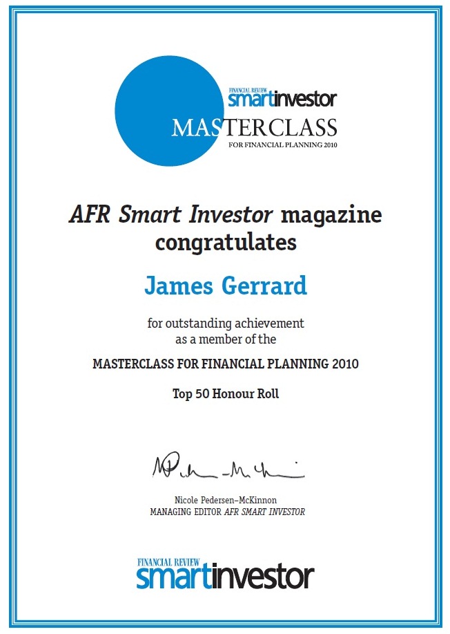 Australian Financial Review Master Class Top Financial Planner